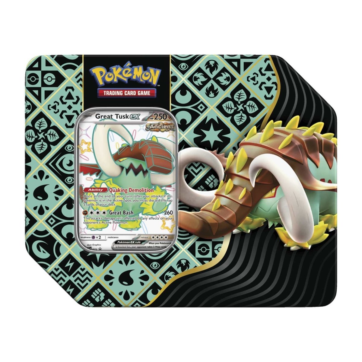 Pokémon Paldean Fates Tin (Shiny Great Tusk ex)